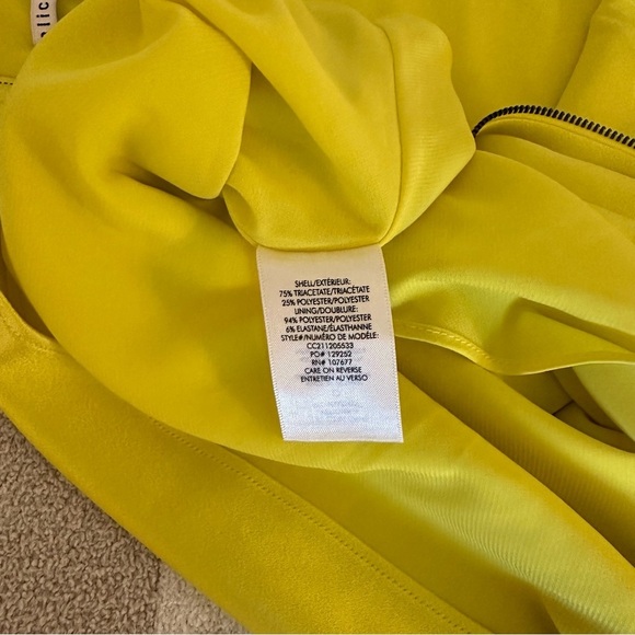 Alice + Olivia Harmony Mini Slipdress Satin 90s Cowl Neck in Canary Yellow - Picture 10 of 11